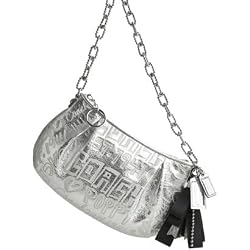 Coach 15892 Etched Storypatch Small Evening Bag Silver