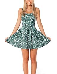 A-line Spandex Summer Pleated Above the Knee Mini-SILHOUETTEGeneral Print Skater Dress/Mini Dress 