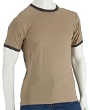 Fruit of the Loom Ringer T-Shirt, khaki-graphite, Groesse: M