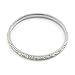 JEWELRIESHOP Bling Rhinestones Crystal Stainless Steel Eternity Bangle Bracelet, Handmade Pave Fireball