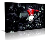 Eric Cantona Manchester Utd. Football Framed Canvas Art Print - Wall Art - Contempoary Art - Gallery Wrapped Framed Ready to Hang (30in x 20in)