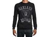 NFL Oakland Raiders Men's True Vintage Distressed Triblend Crew Neck Long Sleeve Pullover, Charcoal, Medium