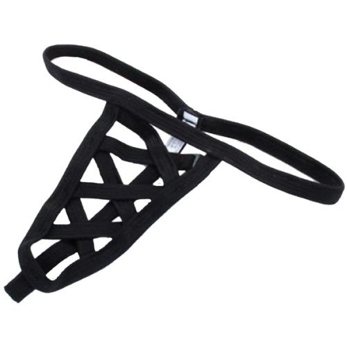 Sexy Mens Straps See Through Pouch Thong Underwear Brief G-String - Black