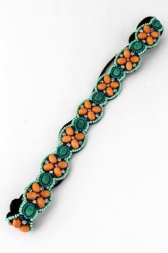 Regalia Beaded Rhinestone Elastic Stretch No Slip Headband (Hair Jewelry) - I...