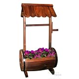 Wooden Wishing Well Planter per 1