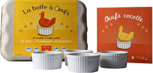 Solar La bo&icirc;te &agrave; oeufs : 30 recettes d'oeufs cocotte, avec 4 ramequins en porcelaine