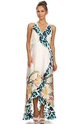 Cocktail Polyester Sleeveless Floral Print Tropical Print Spring Summer Party Dress/Maxi Dress 