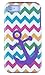 DandyCase 2in1 Hybrid High Impact Hard Nautical Anchor Colorful Chevron Pattern + Purple Silicone Case Cover For Apple iPhone 4S & iPhone 4 + DandyCase Screen Cleaner