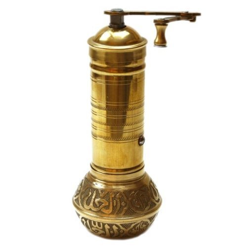 Große orientalische Kaffeemühle / Gewürzmühle aus Messing
