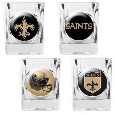 NFL New Orleans Saints Four Piece Square Shot Glass Set (Individual Logos)