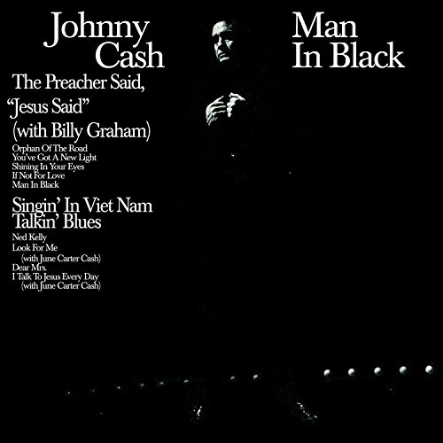 Album Art for Man In Black (180 Gram Audiophile Translucent Blue Vinyl/Limited 45th Anniversary Edition/Gatefold Cover) by Johnny Cash