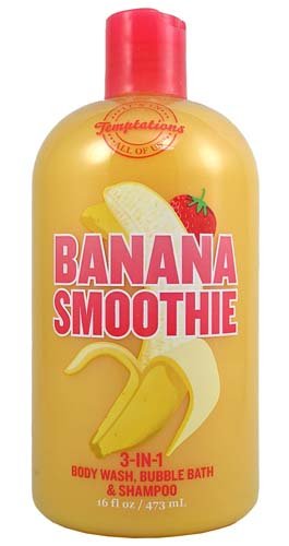 Bath & Body Works Temptations Banana Smoothie 3 in 1 Body Wash, Bubble Bath, & Shampoo 16 oz