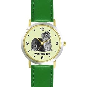 Yorkshire Terrier (SC) Dog - WATCHBUDDY® DESIGNER DELUXE TWO-TONE THEME WATCH - Arabic... by WatchBuddy