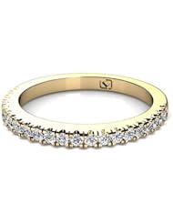 14KT Yellow Gold Half Eternity Diamond Wedding Band. 3/8 CTW