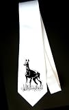 Party Decoration Necktie with antelope, standing, deer, white, black