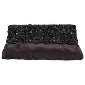 Satin, Flower Beading , Clutch, Evening Bag - Gardenia (61 6645)