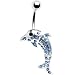 Blue Dazzling Dolphin Belly Ring