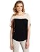 Design History Women's Colorblock and Chiffon Top, Black Combo, Large