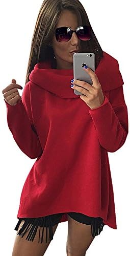 ZHU Womens Winter Long Sleeve Pullover Hoodie Loose Sweater Jumper Tops