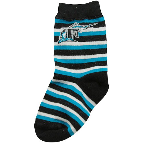 Florida Marlins Toddler Sport Stripe Socks - Teal/Black