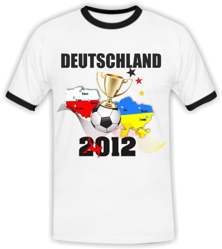 EM-Deutschland – Fan T-Shirt – Trikot Fanshirt-Herren-Fussball – personalisiert mit eigener Rückennummer und Wunschname (S)