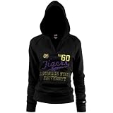 LSU Tigers Ladies Black Rugby Distressed Deep V-neck Hoody Sweatshirt
