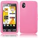 LG KP500 Cookie Gripper Pink Silicone Skin Case & Screen Protector by Qubits