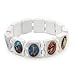 Stretch White Wooden Saints Bracelet / Jesus Bracelet / All Saints Bracelet - Up to 20cm Length
