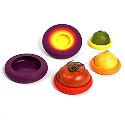 Food huggers reusable silicone food savers, assorted co…