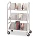 BDY54143 - Buddy Products Sloped Three-Shelf Book Cart