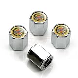 Chrysler Color Logo Chrome Tire Stem Valve Caps