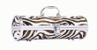 Brown White Zebra Wine Purse with Cork Screw
