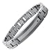 Titanium ID Link Bracelet Satin High Polish with Silver Inlay/CZ 8.5