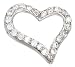 Sterling Silver 18x21mm Open Heart Cubic Zirconia Slide Pendant
