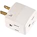 58368 3-Grounded Outlet Adapter, White