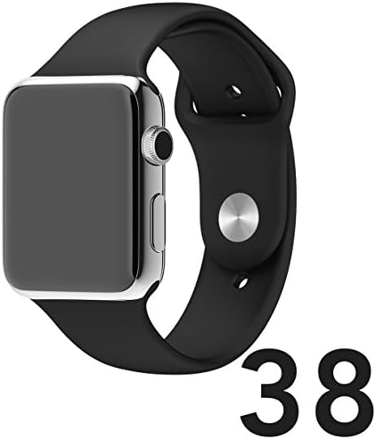 Apple Watch Band 38mm Sport Black Replacement (Fluoroelastomer with Pin-and-Tuck Closure) - Madsen Outlet