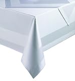Produkt-Bild: Damast Tischdecken Tischtuch Mitteldecken wei&szlig; mit Atlaskante 250x130 cm