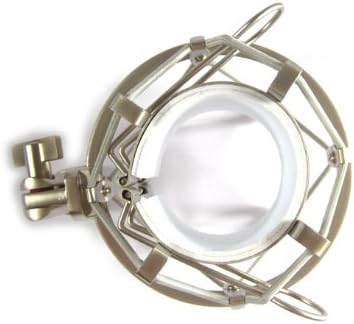 Large Spider Diaphram Condenser Microphone Shock Mount Studio Gear Suspension High Isolation Mic Holder Clip Clamp Crandle Anti-vibration Silver Champagne 48-55mm