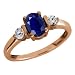 1.26 Ct Genuine Oval Blue Sapphire Gemstone 18k Rose Gold Ring