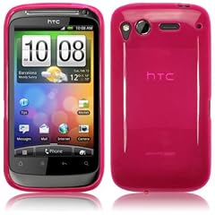 HTC DESIRE S TPU SILIKON SCHUTZH�LLE CASE COVER TASCHE IN PINK + 2 x DISPLAYSCHUTZFOLIE