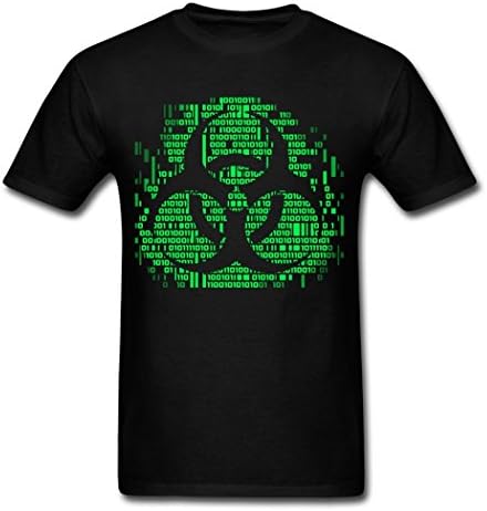 KINGShirts Customize Men's Biohazard Binary Green T-Shirts black XX-Large