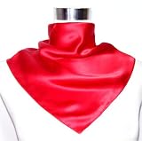 Satin Plain Red Silk Bandana 21x21