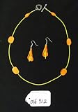 Polymer Clay Custom Jewelry Orange and Yellow Necklace and Earrings Set
