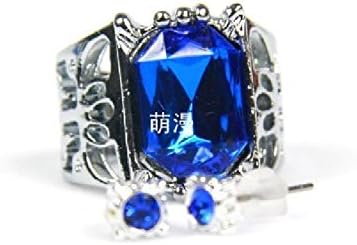 Now the popular Black Butler kuroshitsuji Ciel Phantomhive ring earrings Set