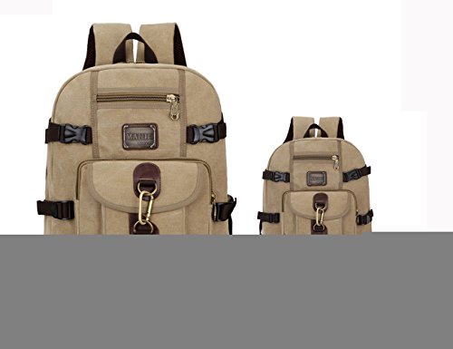 HongyuTing Vintage Canvas Large Capacity Travel Hiking Backpack Casual Daypack