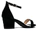 J. Adams Daisy Heeled Sandals - Ankle Strap Low Block, Open Toe Dress Pumps, Chunky Heels - Dressy Shoes for Women - Bridal, Wedding, Summer Sandals