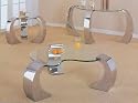 Chrome And Glass Coffee And End Table Set