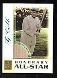 Ty Cobb 2001 Topps Tribute All Star Game Used Bat Card #TR-TC Short Print Detroit Tigers Hall of Fame