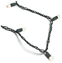 GKI Bethlehem Lighting 35- Light Pearlized G12 LED Christmas Light Set, Warm White Bulbs, Green Wire