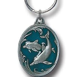 Dolphins Pewter Key Chain